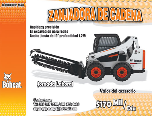 Alquiler de mini cargador con zanjadora