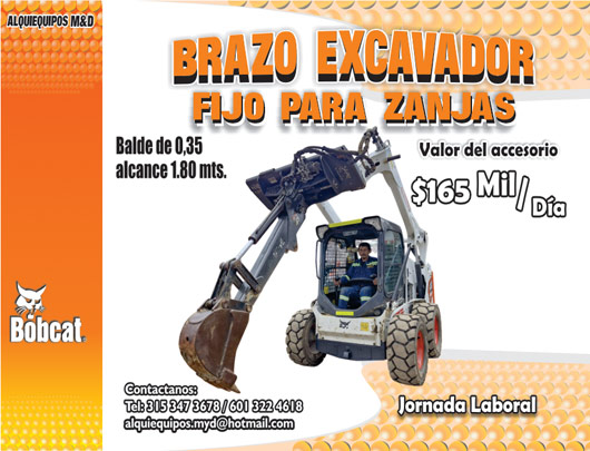 brazo excavador fijo para zanjas